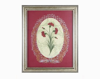 ANATOLIAN CARNATION MARBLING with Ornamentation / Handmade