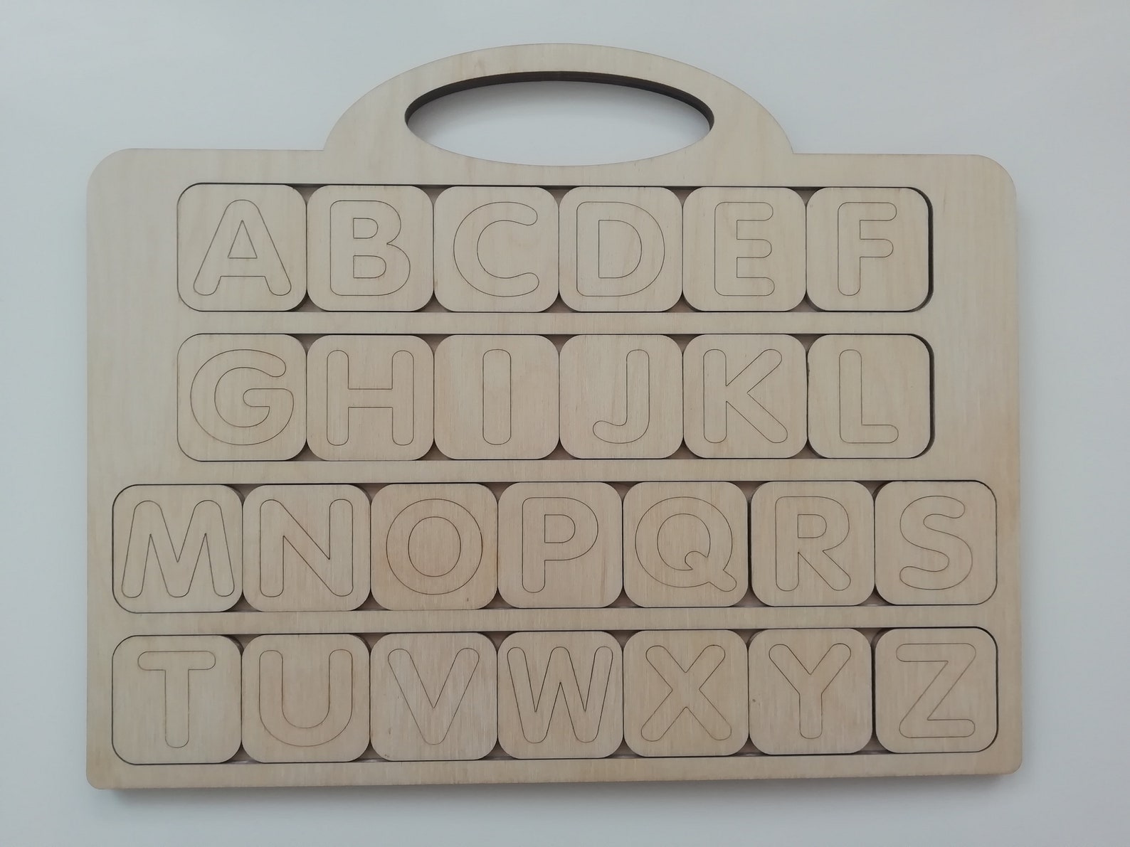 Gifts for kids Wooden Alphabet Puzzle Case | Etsy
