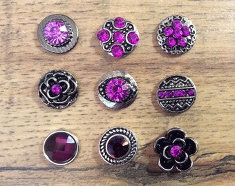 Purple Snap Charms Wine Snap Charms for 12mm PETITE/MINI Snap Jewelry,  Fits 12mm Ginger Snaps, Noosa, Magnolia & Vine, PS3