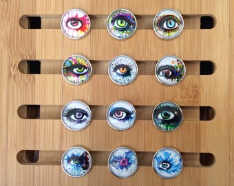 Eye Snap Charms, Mystic Eyes Snap Charms for Snap Jewelry.  Fits 18mm Ginger Snaps, Noosa, Magnolia & Vine, SC26
