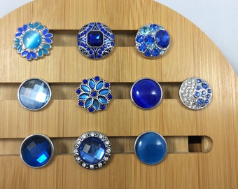 Snap Charms Sapphire Blue Snap Charms for Snap Jewelry.  Fits 18-20mm Ginger snaps, Noosa, Magnolia & Vine, others, SC6
