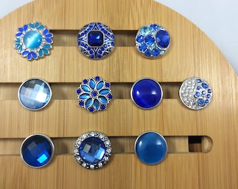 Snap Charms Sapphire Blue Snap Charms for Snap Jewelry.  Fits 18-20mm Ginger snaps, Noosa, Magnolia & Vine, others, SC6