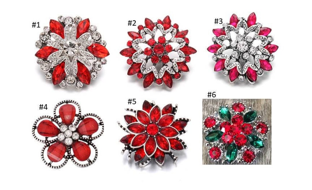 Red Snap Charms, Christmas Red and Green Snaps, Red Snap Buttons for ...