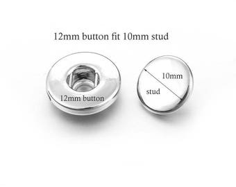 Snap Jewelry 12mm Button & 10mm Stud for Setting into Leather Bracelets, Handbags or Anything You Want To Turn Into Snap Jewelry!  20 Pairs