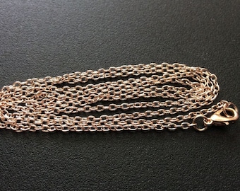 30" Light Rose Gold Plated Chain, Necklace Link Chain, Rose Gold Tone, 30 inch, 1 piece, C6