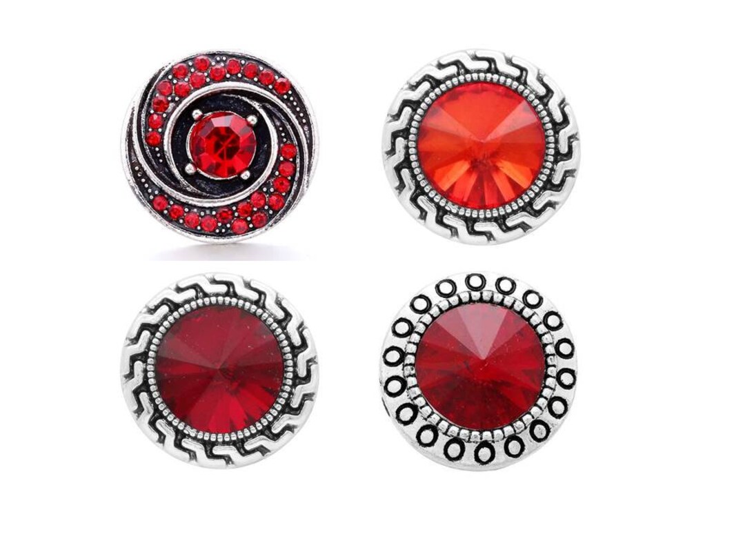 Red Snap Charms Red Snap Buttons for Snap Jewelry Fits 18mm Etsy