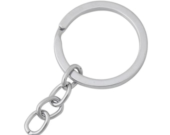 Keyring, Keychain, DIY Keychain Blank, Split Key Ring, Key Chain Supplies, Keychain Fob with Chain, Key Chain Ring