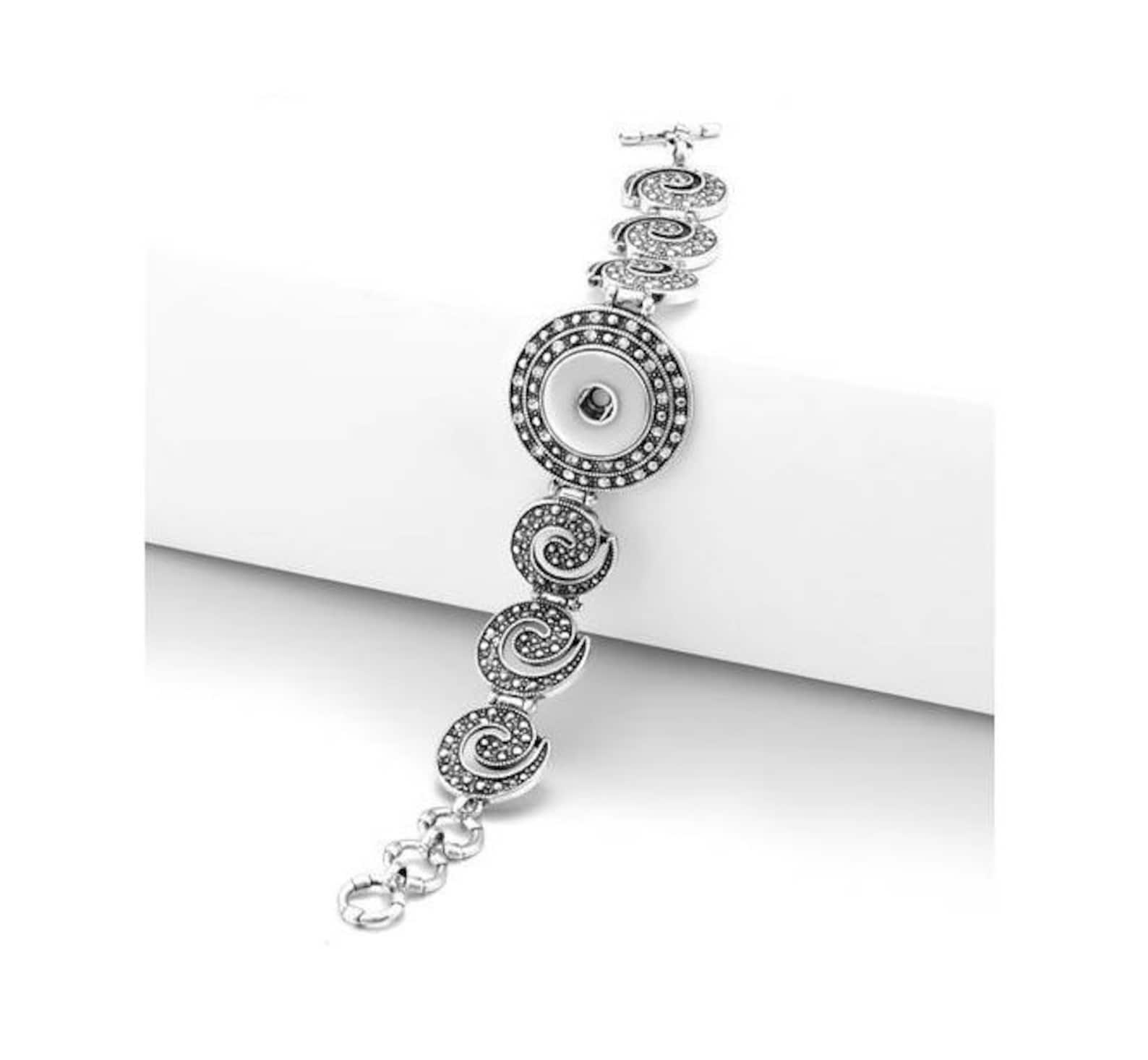 Snap Bracelet Swirls Snap Bracelet Snap Jewelry Bracelet Etsy