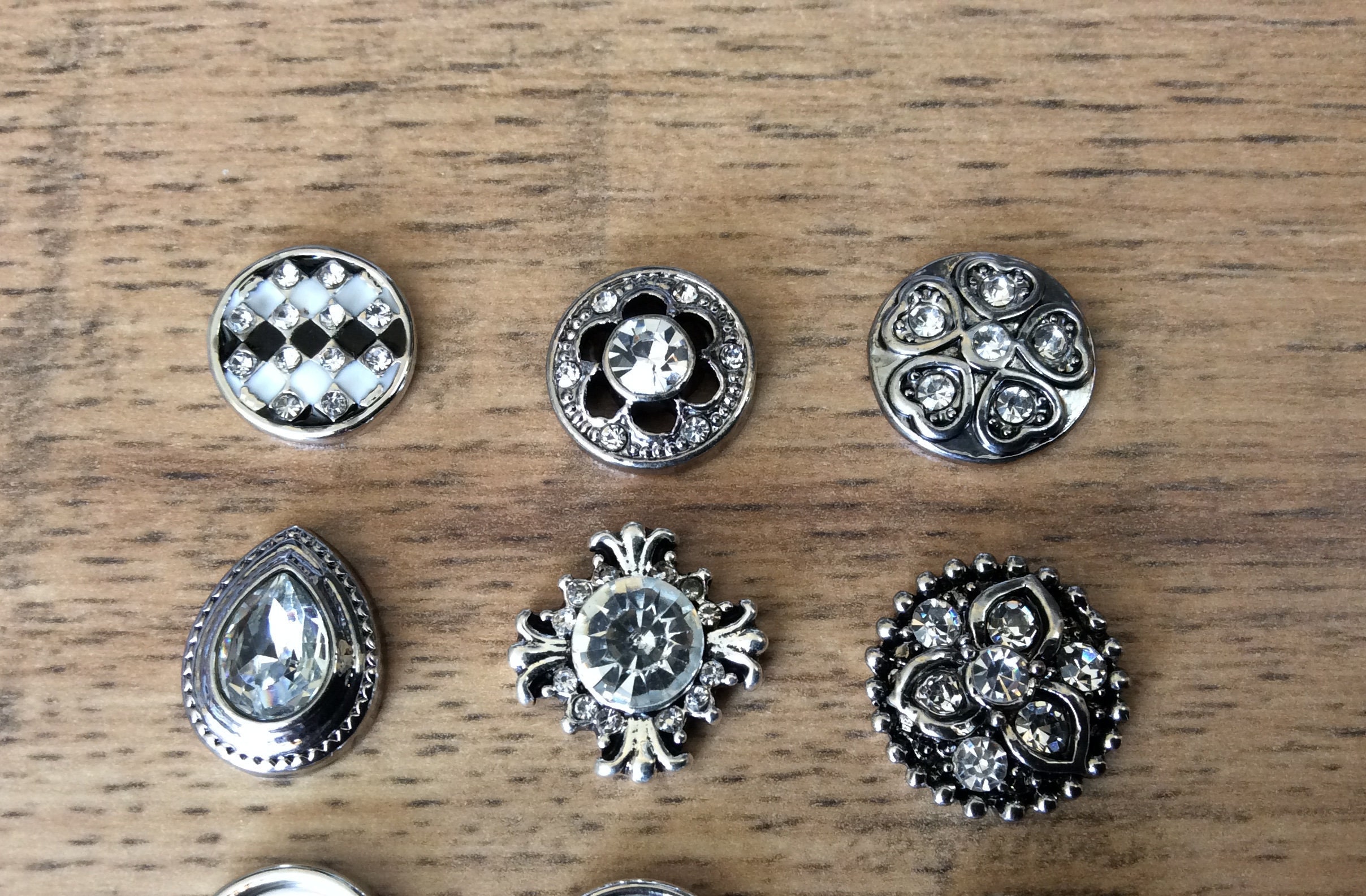 White Snap Charms Crystal Snap Charms for 12mm PETITE/MINI Snap Jewelry