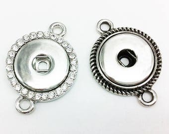 18mm Snap Connector, DIY Snap Jewelry, 2 Ring Connectors for Earrings, Necklaces, Bracelets, Fits 18mm Ginger Snaps, DIY3-B