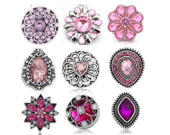 Pink Snap, Fuchsia Snap, Snap Charms for Snap Jewelry.  Fits 18mm - 20mm Ginger Snaps, Noosa, Magnolia & Vine, SC223