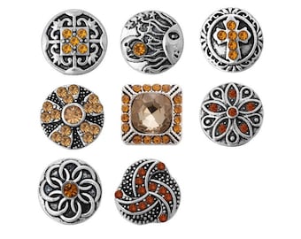 12mm Snaps, Yellow Snaps, Brown Snaps, Fits 12mm Ginger Snaps, Noosa, Magnolia & Vine, PS8