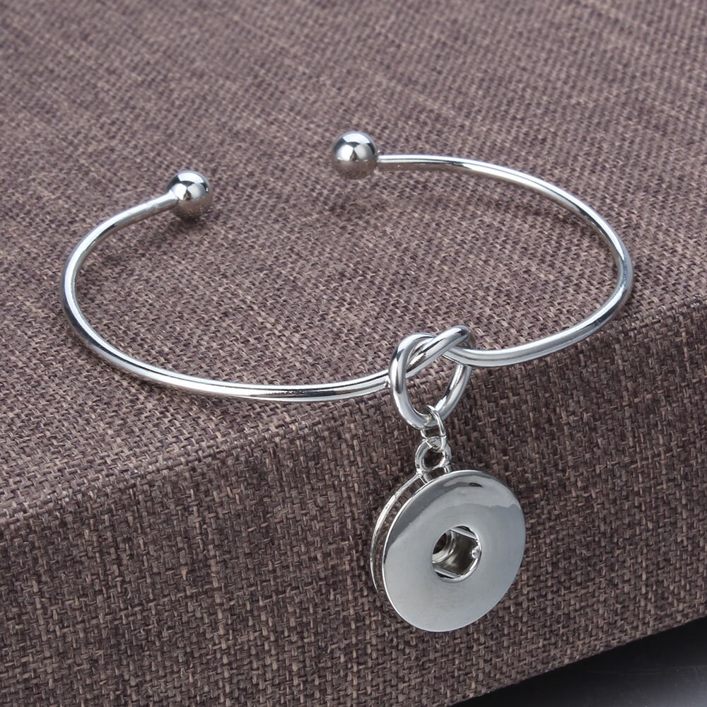 Snap Bracelet Knot Snap Bangle Bracelet Silver Tone. Fits Etsy