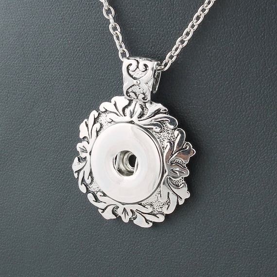 Silver Square Pendant 12mm Mini Petite Snap Interchangeable For Ginger Snaps