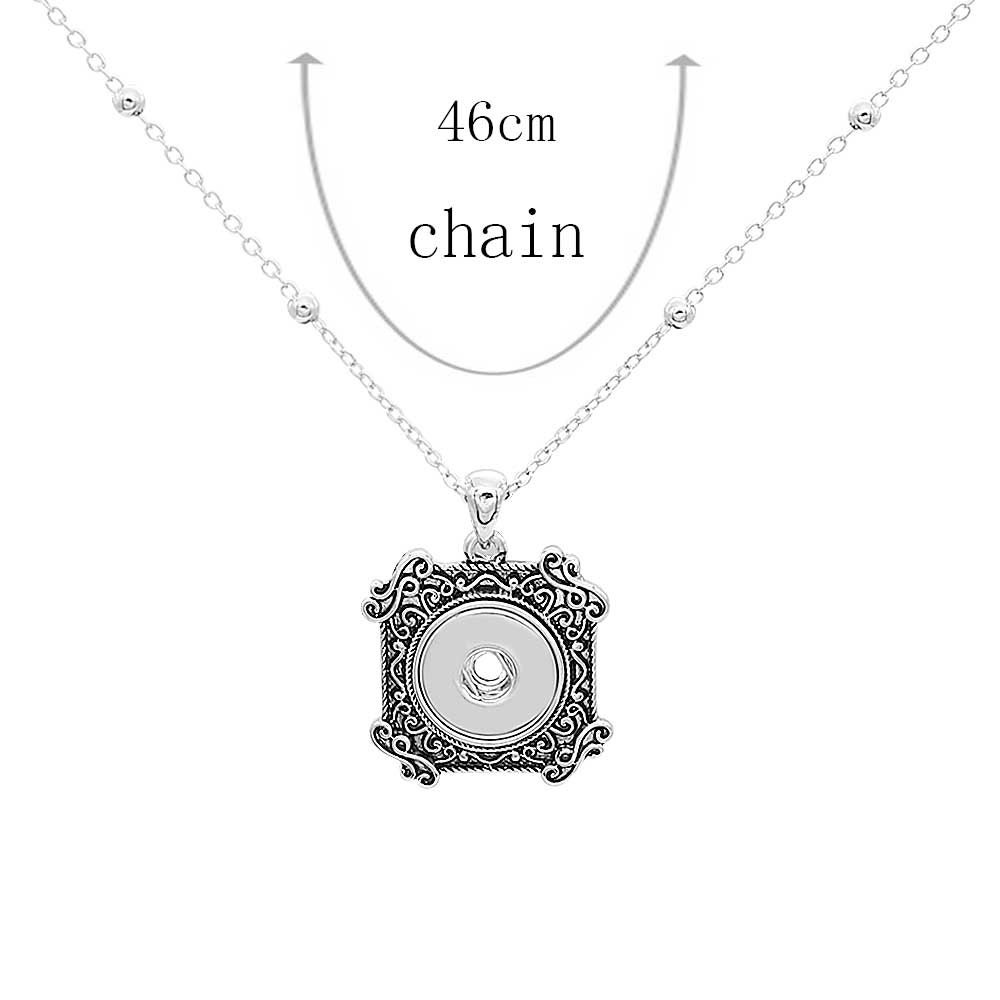 Snap Necklace 18 Extender Chain, Snap Jewelry Necklace, Silvertone