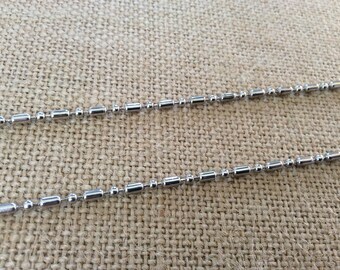 32" Chain Long Bead Necklace Chain.  Fits 18mm Ginger snaps, Noosa, Magnolia  and Vine, C1-PM
