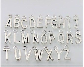 L3 SENFAI 26 Alphabet English Letters Crystal First Initial Name Charms for Bracelet,Necklace,Zipper Puller