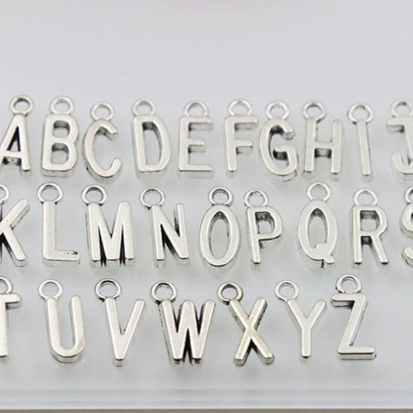 Initial Charms, Letter, Alphabet Charms, For Bracelet, Necklace, Earrings, Zipper Pull, Key Chain Brooches Etc #13