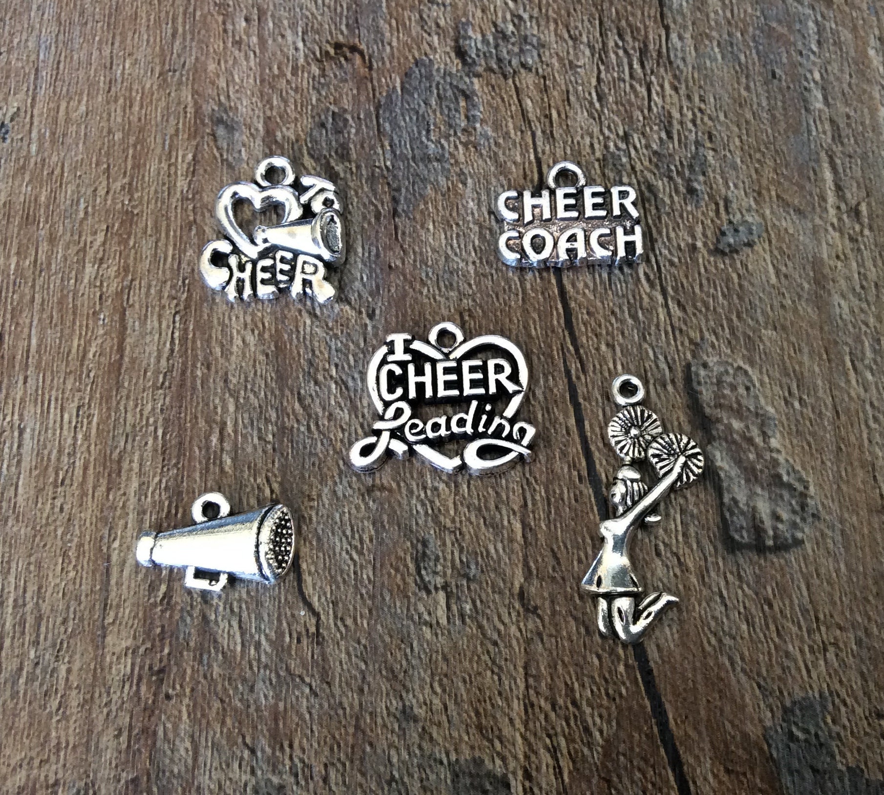 Amoony Beads Cheer Charms Sterling Silver Cheerleader Charm Sport Charm Anniversary Charm Birthday Charm for DIY Charms Bracelet