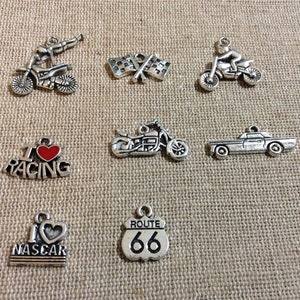 Racing Charms, Race Car, Motocross Racer, Stunt Racer, I Love Nascar, I Love Racing, Route 66, Racing Flags, Motorcycle, Racing Bike,  #24