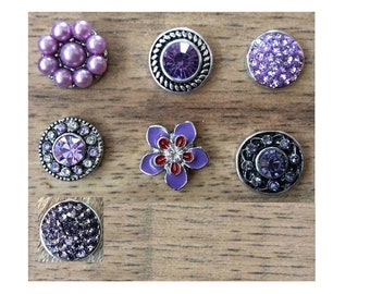 Lavender Snap Charms Purple Snap Charms for 12mm PETITE/MINI Snap Jewelry,  Fits 12mm Ginger Snaps, Noosa, Magnolia & Vine, PS3