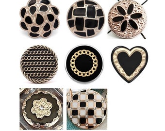 Black Snaps, Black and Gold Snaps, Snap Jewelry, Fits 18mm Ginger Snaps, Noosa, Magnolia & Vine, SC65