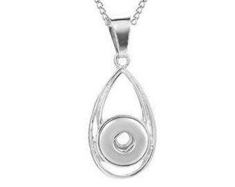 Snap Necklace, Silvertone, 24" Chain, Fits 12mm PETITE/MINI Ginger Snaps, Noosa, Magnolia & Vine NP2-A