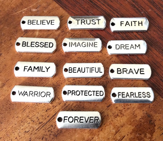Word Charms Believe Trust Faith Blessed Imagine Dream Etsy