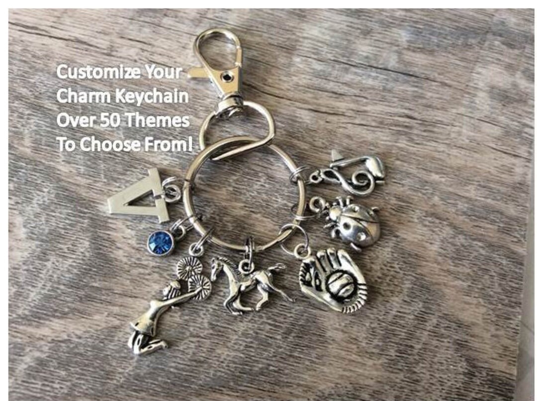 Personalized Charm Key Chain Custom Bag Charm Design Your Etsy