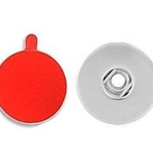 Snap Button Base with Silicone Adhesive Snap Jewelry Base, Adheres to Any Item or Surface for Decoration, Fits 18mm Ginger Snaps, DIY9-PF