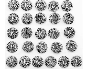 Silver Letter "N" Rhinestone 20mm Interchangeable Jewelry Fits Ginger Snaps