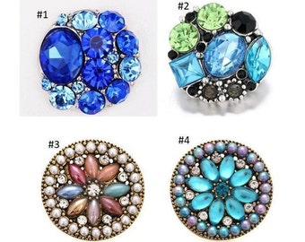 Snap Jewelry Snap Charms Blue Snap Charms for Snap Jewelry.  Fits 18-20mm Ginger Snaps, Noosa, Magnolia and Vine, SC57-GB/A