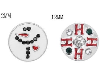 Snowman Snap, Ho Ho Ho Snap, Christmas Snaps, for 12mm PETITE/MINI Snap Jewelry,  Fits 12mm Ginger Snaps, Noosa, Magnolia & Vine, PS7