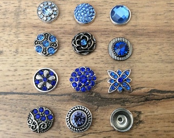 Sapphire Blue Snap Charms for 12mm PETITE/MINI Snap Jewelry,  Fits 12mm Ginger Snaps, Noosa, Magnolia & Vine, PS5