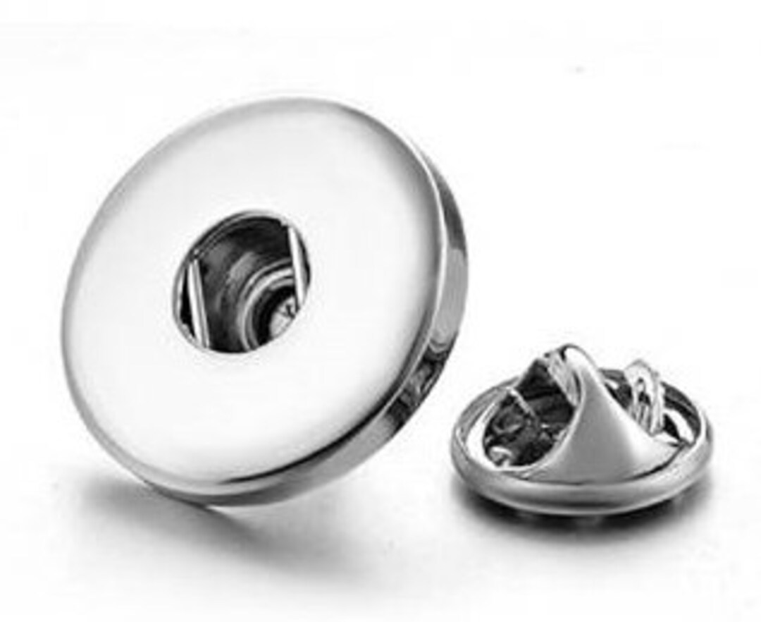 Snap Brooch, Snap Pin, Snap Button Brooch, Snap Lapel Pin, Silvertone