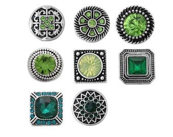 12mm Snaps, Green Snaps,  Fits 12mm Ginger Snaps, Noosa, Magnolia & Vine, PS9