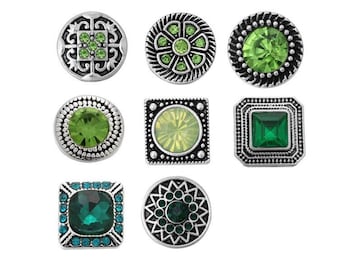 12mm Snaps, Green Snaps,  Fits 12mm Ginger Snaps, Noosa, Magnolia & Vine, PS9