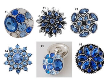 Blue Snaps, Navy Blue Snaps, Dark Blue Snaps for Snap Jewelry.  Fits 18mm Ginger Snaps, Magnolia and Vine, SC59 - PB