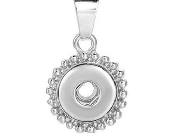 Snap Necklace Bead Border, Silvertone, 22" Chain, Fits 12mm PETITE/MINI Ginger Snaps, Noosa, Magnolia & Vine NP2-A