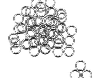 Jump Rings, 7mm Jump Rings, 10 pcs, Silvertone, DIY6