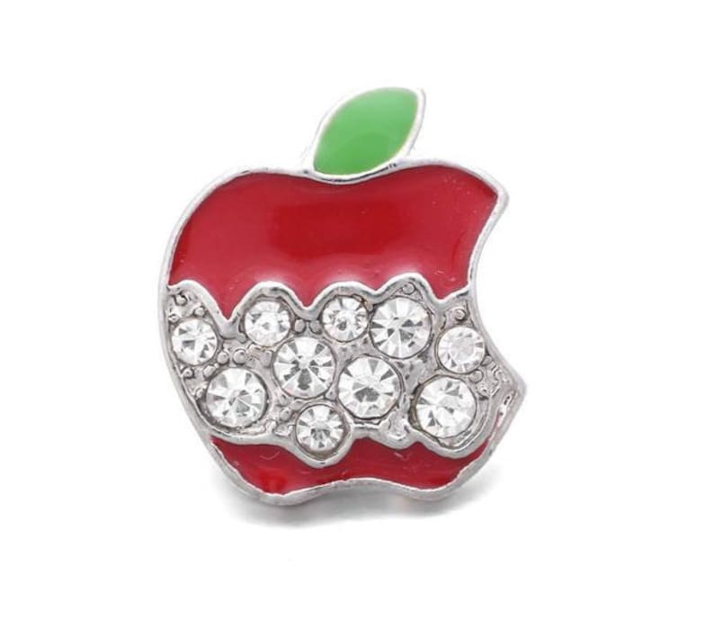 Snap Jewelry Teacher Snap Charms Best Teacher Magnolia /& Vine Red Apple Snap Fits 18mm Ginger Snaps Love To Teach Snap SC37