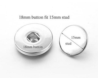 Snap Jewelry 18mm Button & 15mm Stud for Setting into Leather Bracelets, Handbags or Anything You Want To Turn Into Snap Jewelry!  20 Pairs