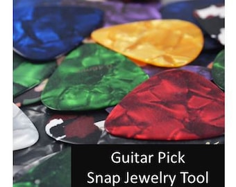 Celluloid Guitar Pick Snap Jewelry Tool to easily remove Snap Charms from your Snap Jewelry Base. 1 Pick Random Color, DIY-2