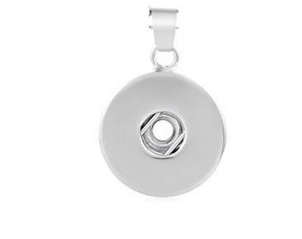 DIY Snap Jewelry 18mm DIY Round Snap Pendant, Silvertone.  Fits 18mm Ginger Snaps, Noosa, Magnolia & Vine, Interchangeable M2-V/R/B/PM