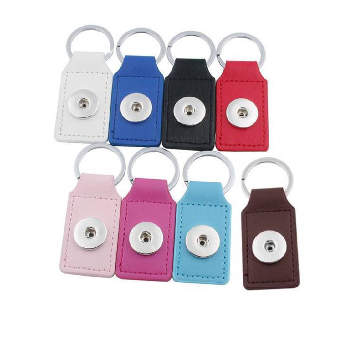Snap Change Key Chain Snap Keychain, Snap Handbag Charm Key Chain. PU Leather, 8 Colors ...