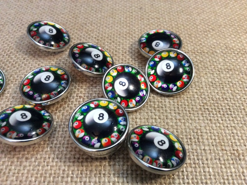 Pool Ball Snap, Billiard Snap, 8 Ball Snap Button for Snap Jewelry ...