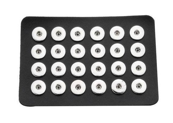 Snap Organizer for Snap Jewelry. Black Leather Soft Snap Display 24 Button  Snap Holder. Fits 18-20mm Ginger Snaps, Noosa, Magnolia Vine, A 