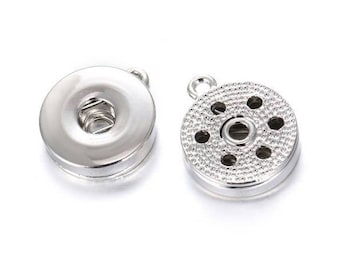 18mm DIY Snap Base Connector, Flat Back, Single Ring for Earrings, Necklaces, Bracelets.  Fits 18mm Ginger Snaps, Magnolia & Vine DIY3-A