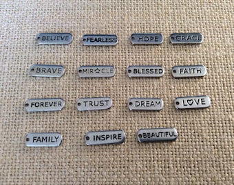Word Charms, Sayings, Inspirational, Stainless Steel For Bracelet, Necklace, Earrings, Zipper Pull, Key Chain, Brooches, Etc, #10