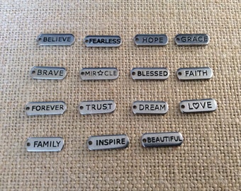 Word Charms, Sayings, Inspirational, Stainless Steel For Bracelet, Necklace, Earrings, Zipper Pull, Key Chain, Brooches, Etc, #10